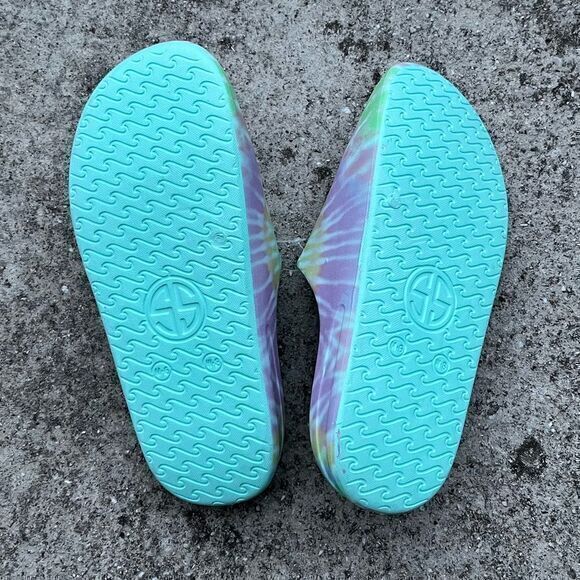 NWT Sz Womens 8/Mens 6 Simply Southern Swirl Sea Green Unisex Slides - Picture 5 of 5